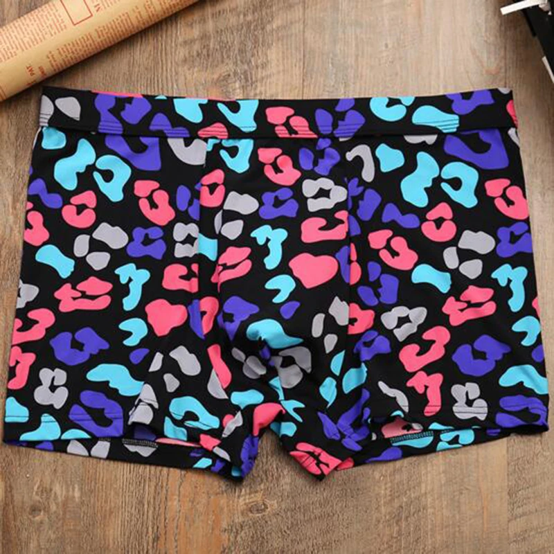 Разные цвета в стиле панк мужской Трусики для женщин льда шелка печатных Для