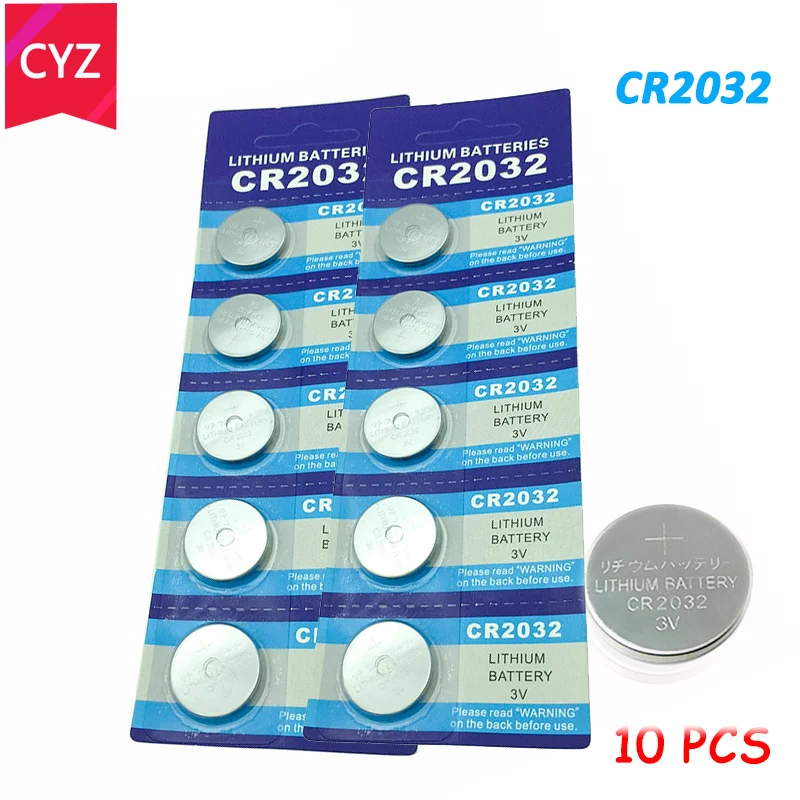 10 шт. 2 карты CR2032 батарея 3 в ячейка Монета Кнопка литий-ионный DL2032 ECR2032 батареи часы relogio celular pilas