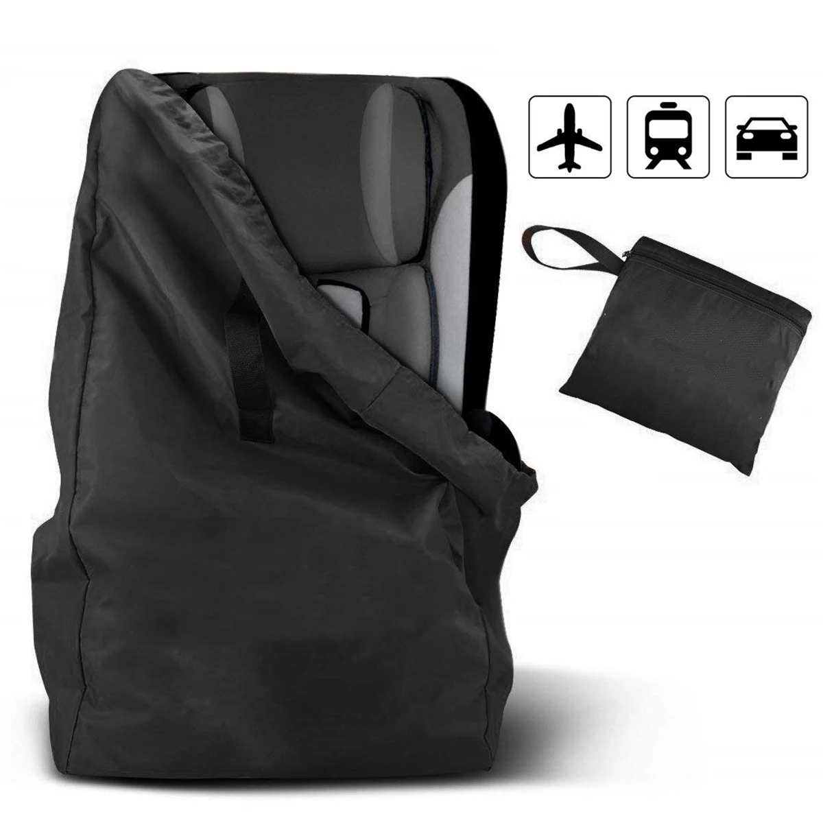 

Travel Bag Drawstring Backpack Storage Bags with Shoulder Straps for Stroller Car Seats and Boosters for Air Travel Gate Check