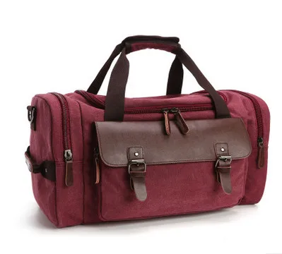 Модные большие коричневые холщовые дорожные сумки для мужчин Большая