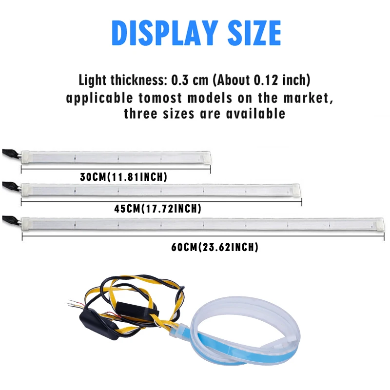 4 режима Автомобильная полоса Led наружный светильник дневного света гибкий