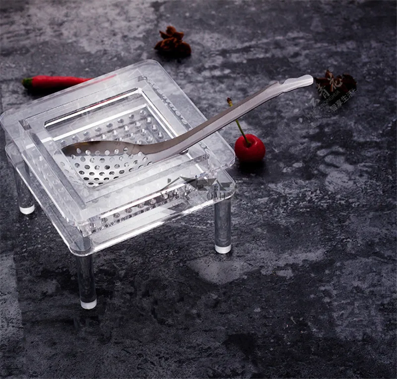 Stainless Steel Spherification Spoon Molecular Mixologist Slotted Bar Spoon Kitchen