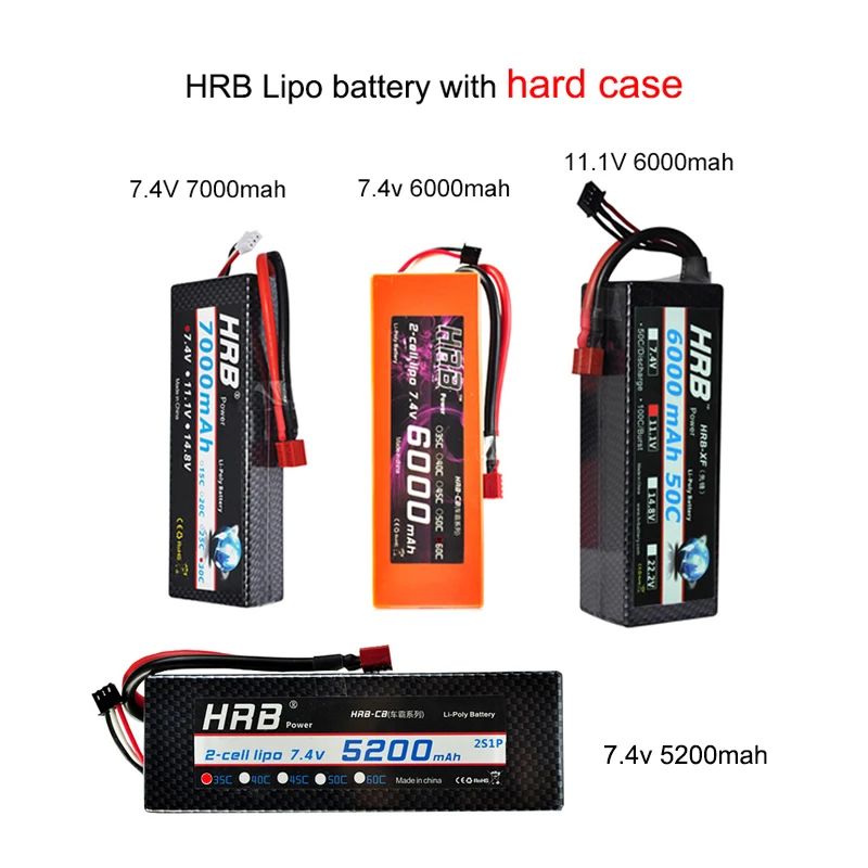 Батарея HRB RC Lipo 1S 2S 3S батарея 3 7 В 4 11 1 14 8 в 18 5 1500 мАч 2200 3300 4200 5000 5200 6000 10000 | Игрушки и