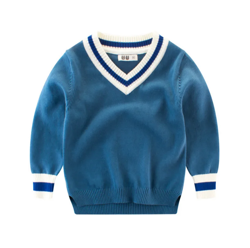 Новинка Свитера для маленьких мальчиков на весну и осень вязаная одежда в