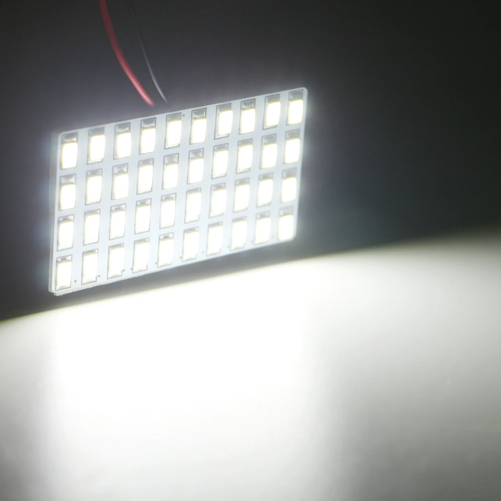 

2pcs White 5730 40 SMD LED W5W T10 2 Adapters 12V Festoon Light Panel Car Auto Interior Reading Map Parking Dome Bulb Lamp