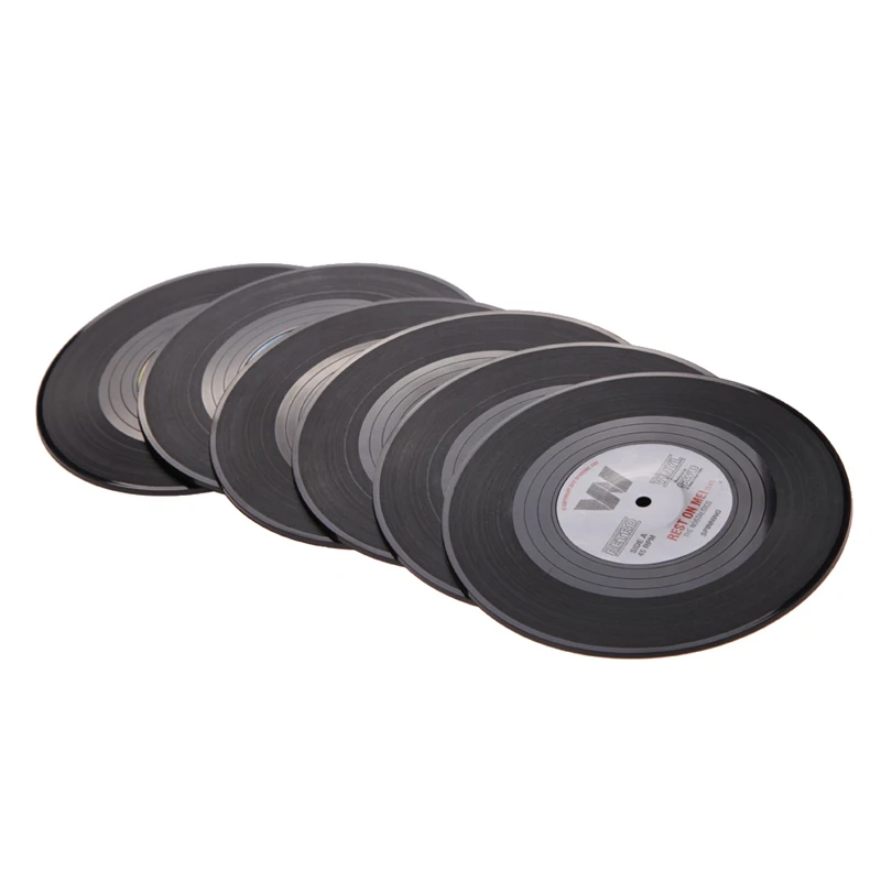 Retro Vinyl Drink Coasters Table Cup Mat Home Decor CD Record Coffee Placemat Tableware Gadgets | Дом и сад