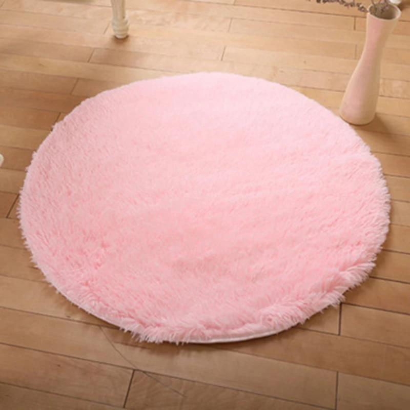 Новинка Модный мягкий ворсистый круглый напольный коврик для гостиной спальни 0 3