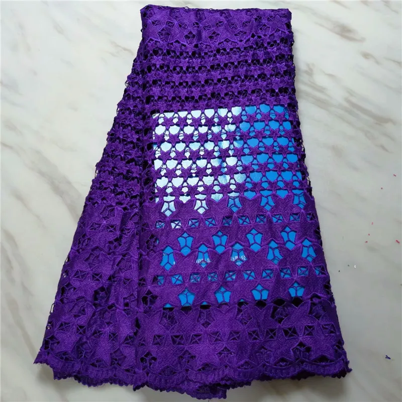 Оранжевое кружевное гипюровое полотно 2019 с узором в виде звезд нигерийская