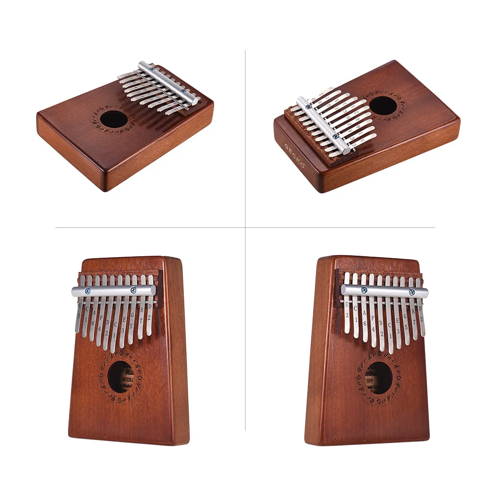Портативное пианино GECKO K10S с 10 кнопками калимба Mbira красное дерево сумкой