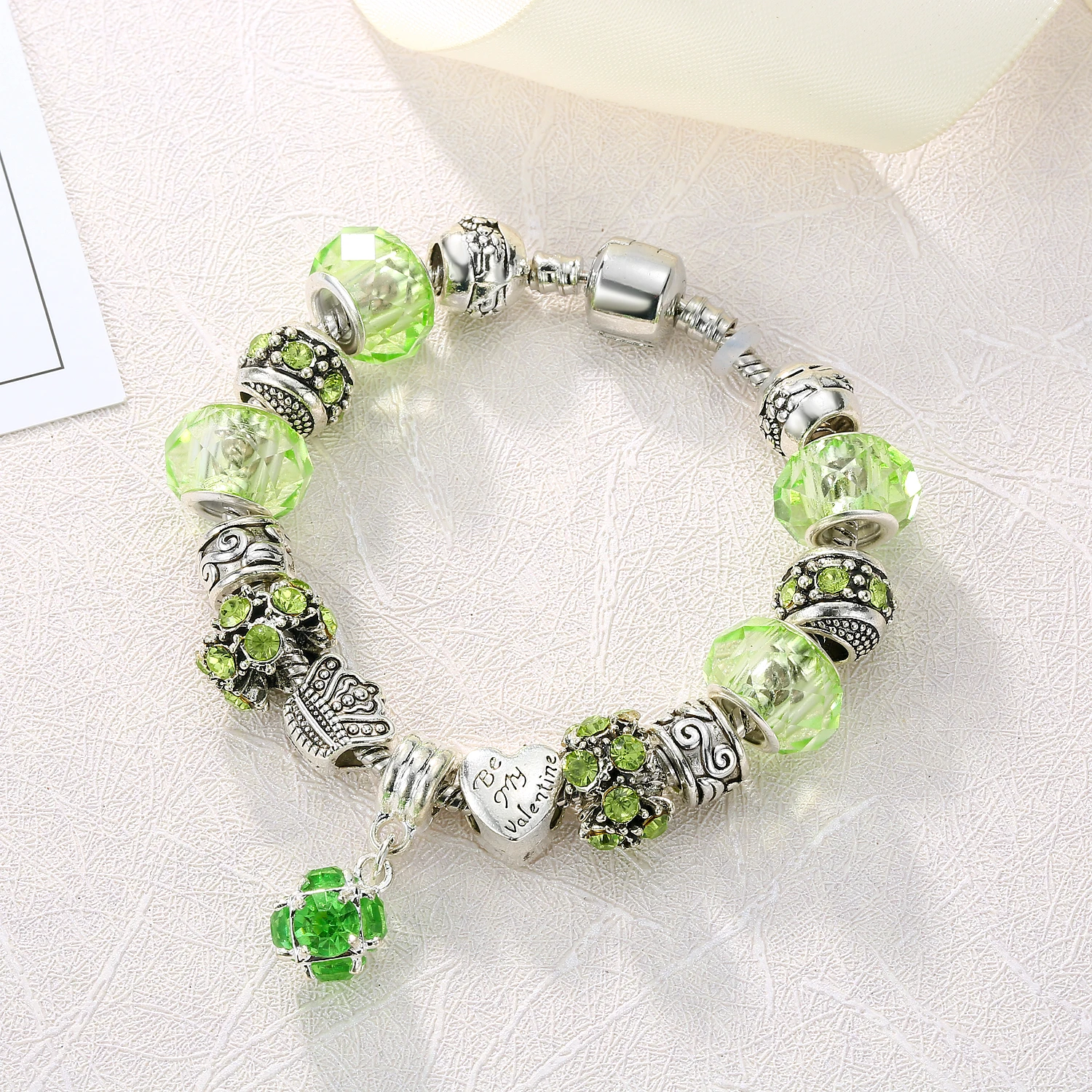 Женские разноцветные браслеты-шармы из муранского стекла европейские браслеты