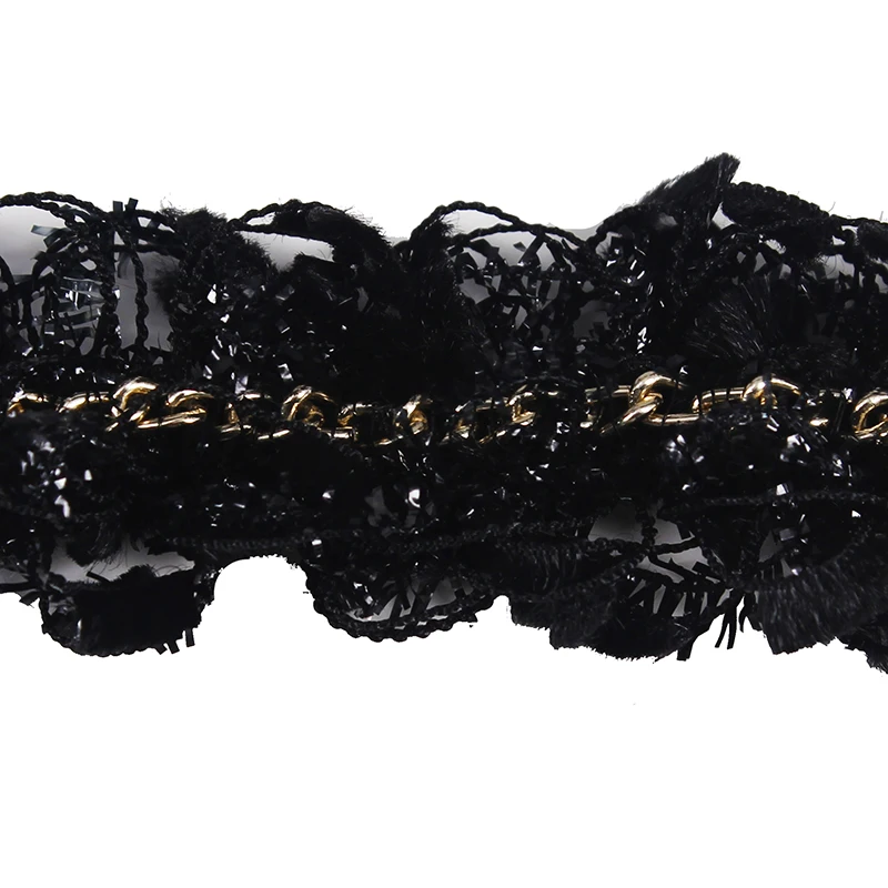 20yard Black Silver Chain Braided Lace Ribbon Trim Applique Embroidery Cord Fabric Trimming Sew on Diy Sewing T2150 | Дом и сад