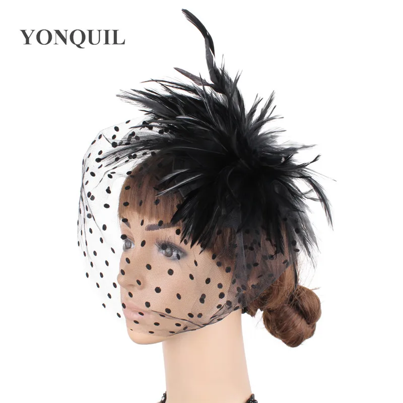 

Набор винтажных сетки шляп зажим для волос аксессуары Fascinator женские гонки женская элегантная Свадебная вечеринка чай волос SYF472