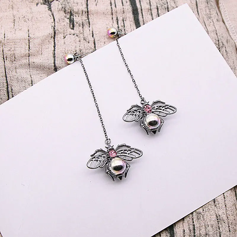 Мода honeybee Тип подвеска на длинной цепочке серьги гвоздики для женщин personaliy