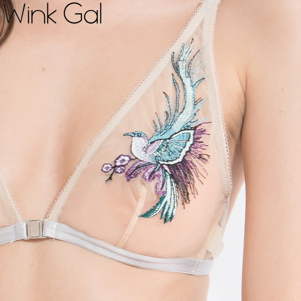 Подмигивание Gal новинка 2018 Модный женский бюстгальтер вышивка животный