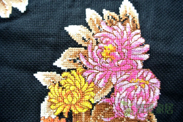 Бесплатная доставка завершена вышивка крестиком цветка сливы орхидеи бамбука