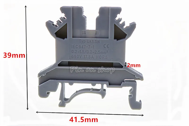 25 шт./лот UK 1.5N Din Rail Универсальные клеммные колодки винтового типа|terminal block screw|terminal