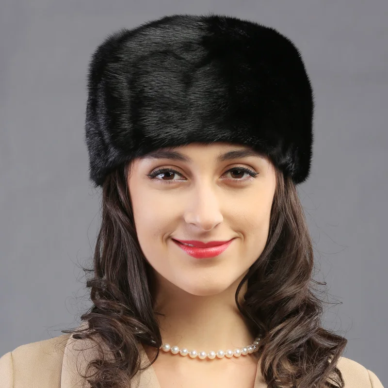 2018 осень-зима супер теплая зимняя женская шапка из натурального меха норки Рекс