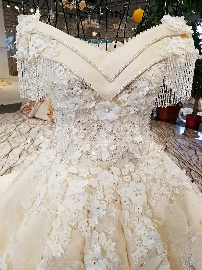 LS90659 свадебное платье с кружевомсвадебное возлюбленной плеча мода аппликация