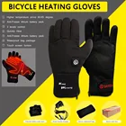 Перчатки с электрическим подогревом для езды на велосипеде, сохраняющие тепло, для спорта на открытом воздухе, водонепроницаемые, ветрозащитные, антифриз, 3 уровня
