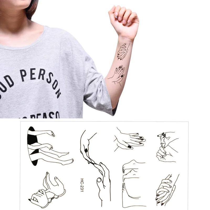1 шт. поддельные татуировки переводные наклейки защита окружающей среды