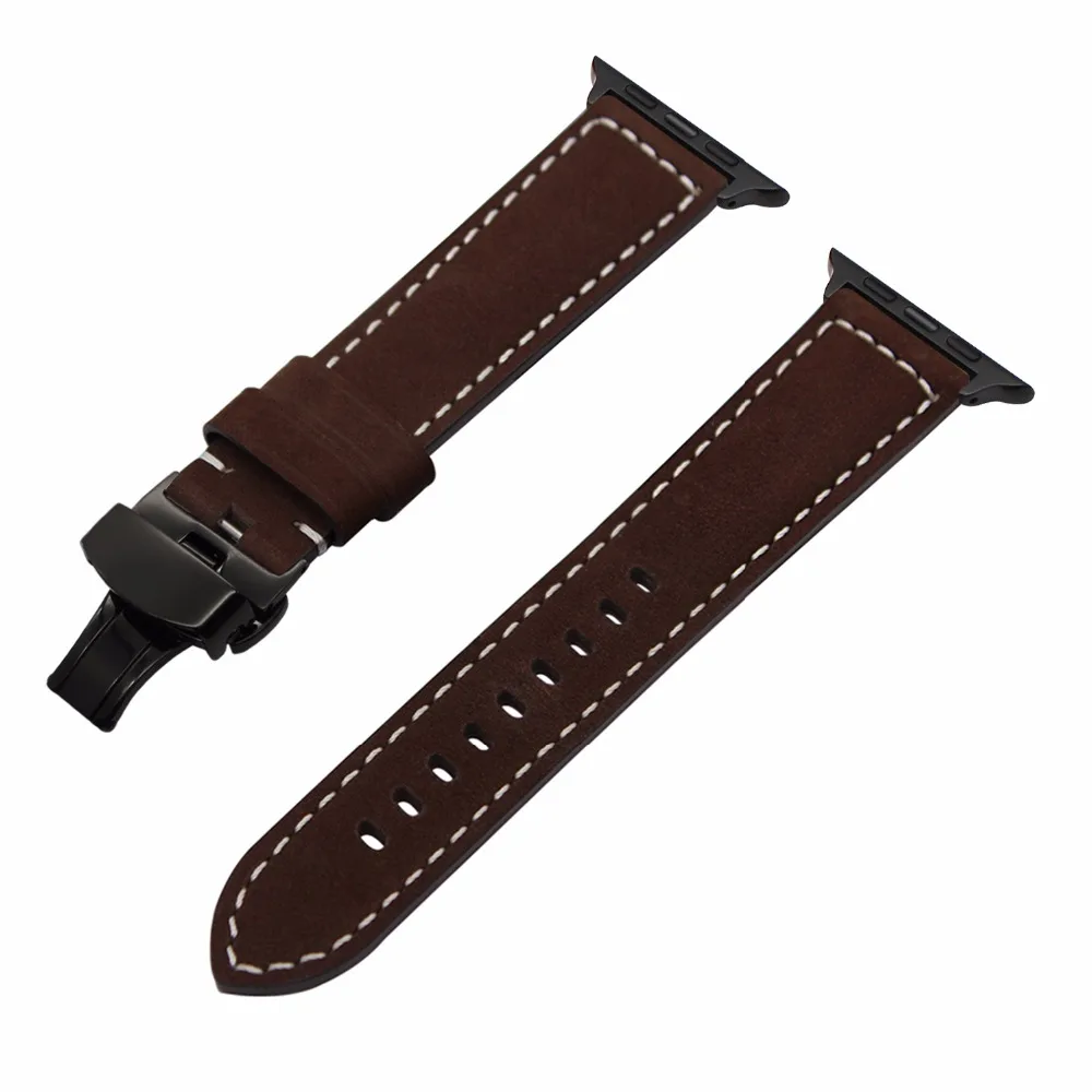 Ремешок итальянский из натуральной телячьей кожи для iWatch Apple Watch SE Series 6 5 4 3 2 1