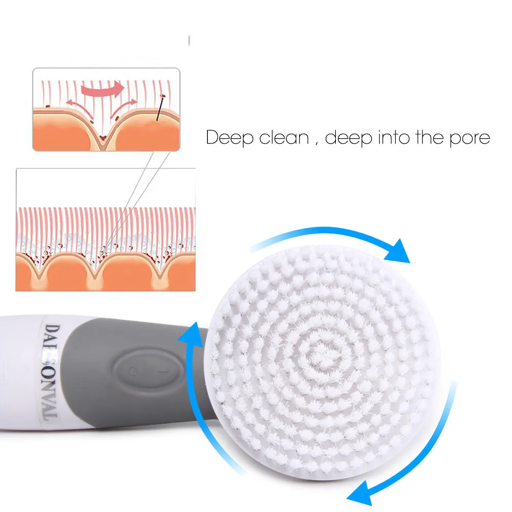 DARSONVAL 4 In 1 Electric Face Cleaning Brush Facial Washing Pore Cleaner Blackhead Remover Deep Clean Care Massager | Красота и