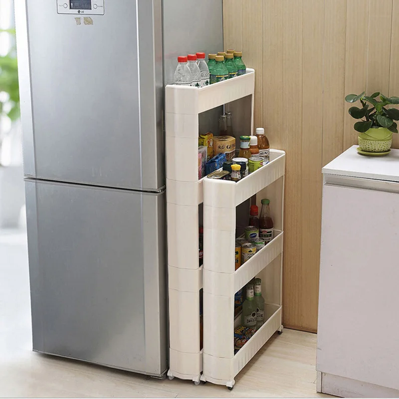 1 шт. белая полка для хранения зазоров кухонного подвижная Пластиковая Полка