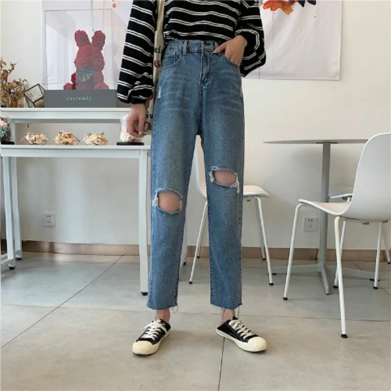 

Cheap wholesale 2019 new Spring Summer Autumn Hot selling women's fashion casual Denim Pants FPK6552