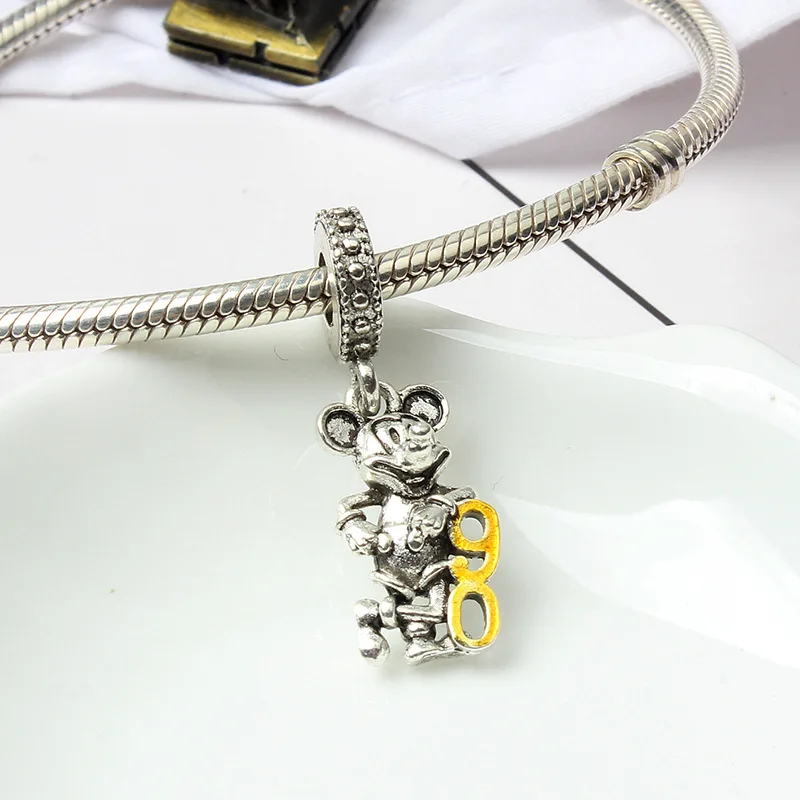 5 шт. Новые ювелирные аксессуары красивый 90 талисман Микки брелок Аниме Fit Handmade Pandora Браслеты DIY Изготовление ювелирных изделий из драгоценных камней