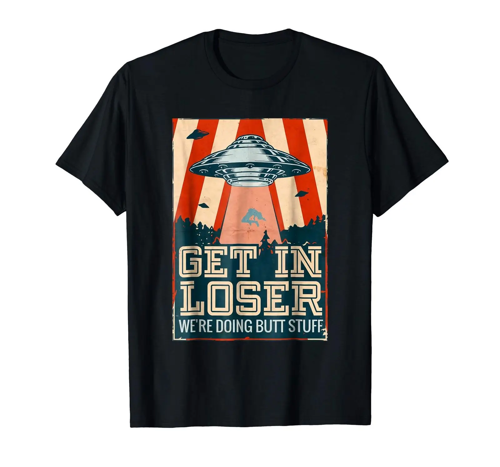 Получить в Loser We're Doing Butt Stuff черная футболка мультфильм Мужская Унисекс Новая