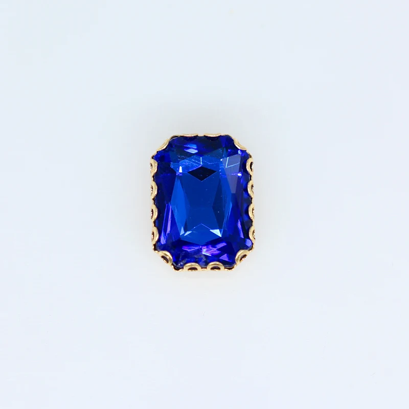 sapphire Все размеры прямоугольник шитье Кристалл Стекло Камень пришить Стразы/диаманты/Montees/Драгоценности/бусины Цветочная корзина коготь 4 отверстия кнопка - Цвет: sapphire
