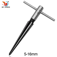 5mm 16mm bridge pin hole hand held reamer t handle tapered 6 fluted chamfer reaming woodworker cutting tool