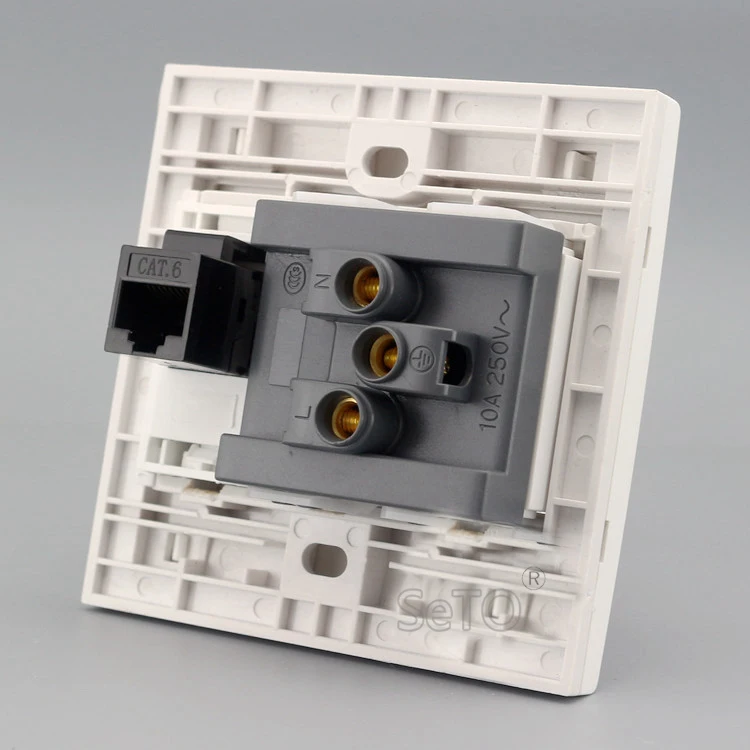 SeTo 86 Тип RJ45 Cat6 сеть Lan + пять отверстий розетка настенная пластина Keystone Лицевая