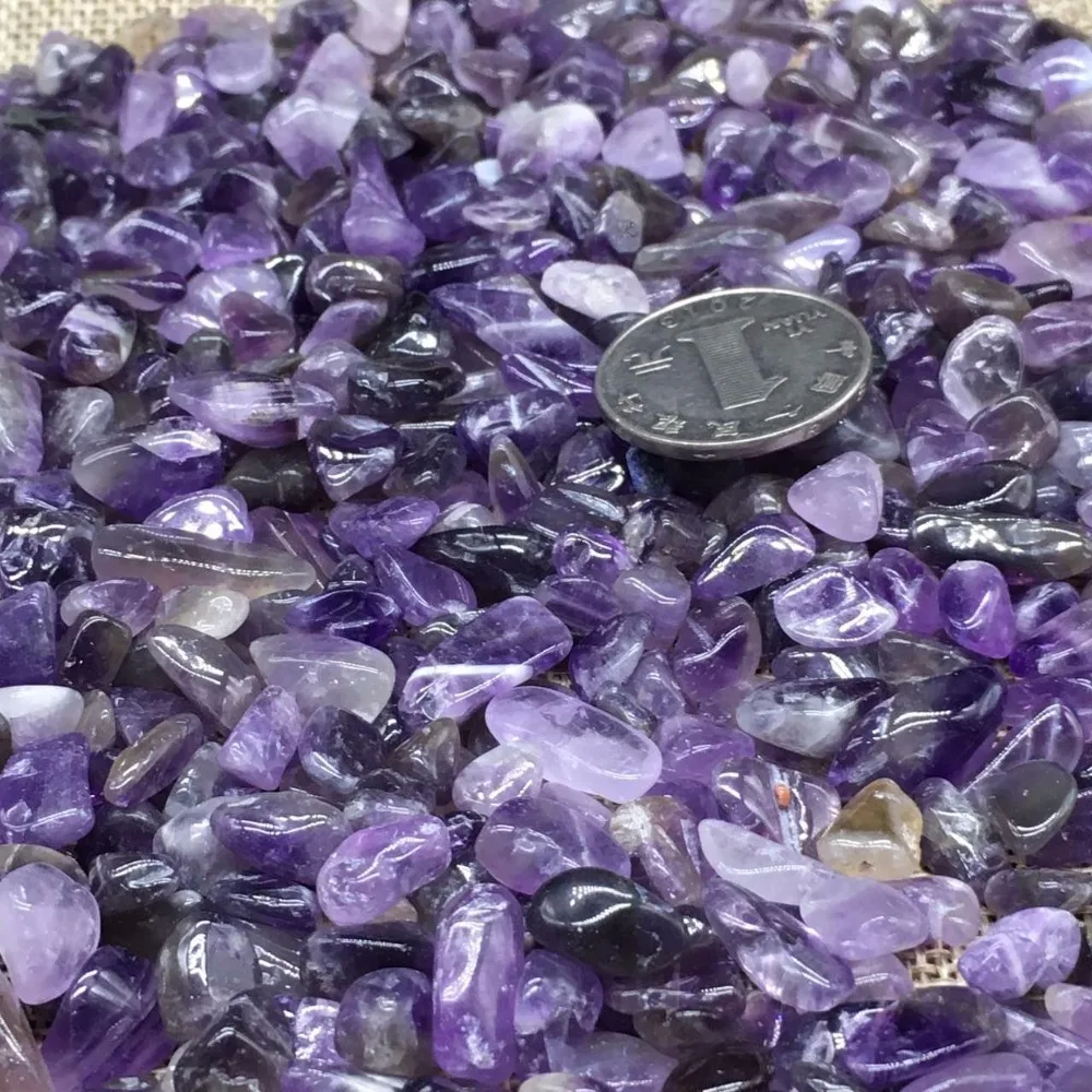 Ассорти натуральный аметист тусклый магнитный камень гравия бусины Чакра