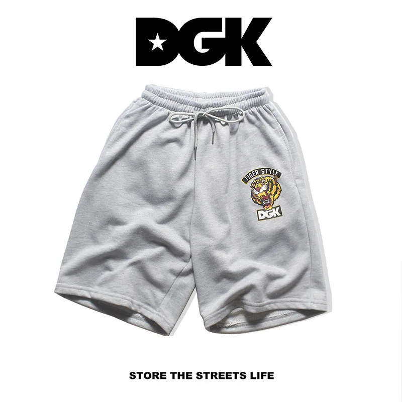Шорты Dgk женские и мужские с кулиской стильные хлопковые короткие штаны тигром