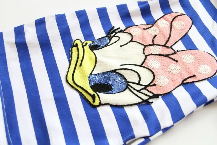 2016 г. весенне-летнее платье для девочек детская одежда в полоску расшитая