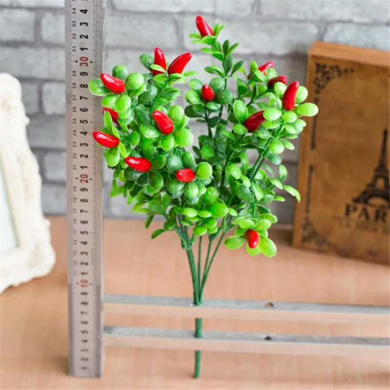 Искусственный Красный перец (7 головок/штука) Имитация поролонового перца для