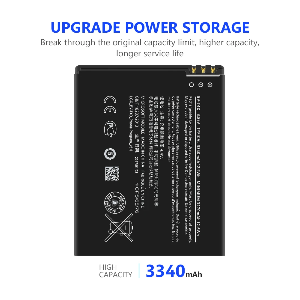 3340 мА/ч BVT4D BV T4D 940 XL RM 1118 1116 1085 телефона литиевая Батарея для microsoft Nokia Lumia 950 CityMan