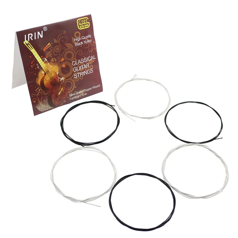 

IRIN C101 Classical Guitar String Black Silver Nylon Replacement Strings Full Bright Tone For Guitar Accessories