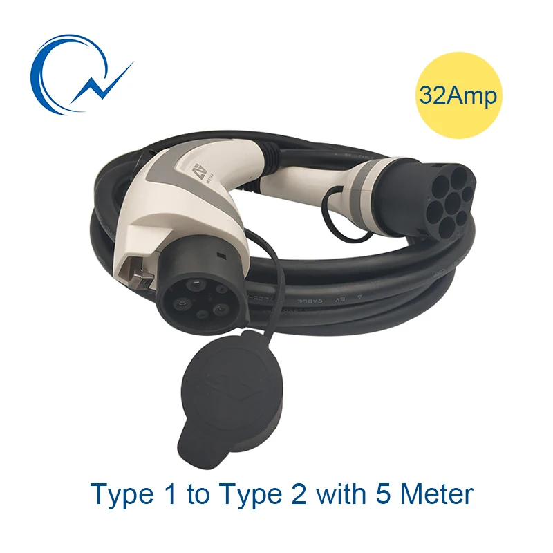 32A кабель EV J1772 тип 1-Тип 2 IEC62196 EV разъем для зарядки с 5 метровым кабелем TUV/UL мужчин и женщин EVSE кабель для зарядки