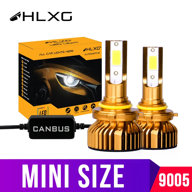 Hlxg 2 шт. мини H1 H11 HB3 HB4 9006 H4 H7 светодиодные CANBUS Ошибка Бесплатный комплект анти emc