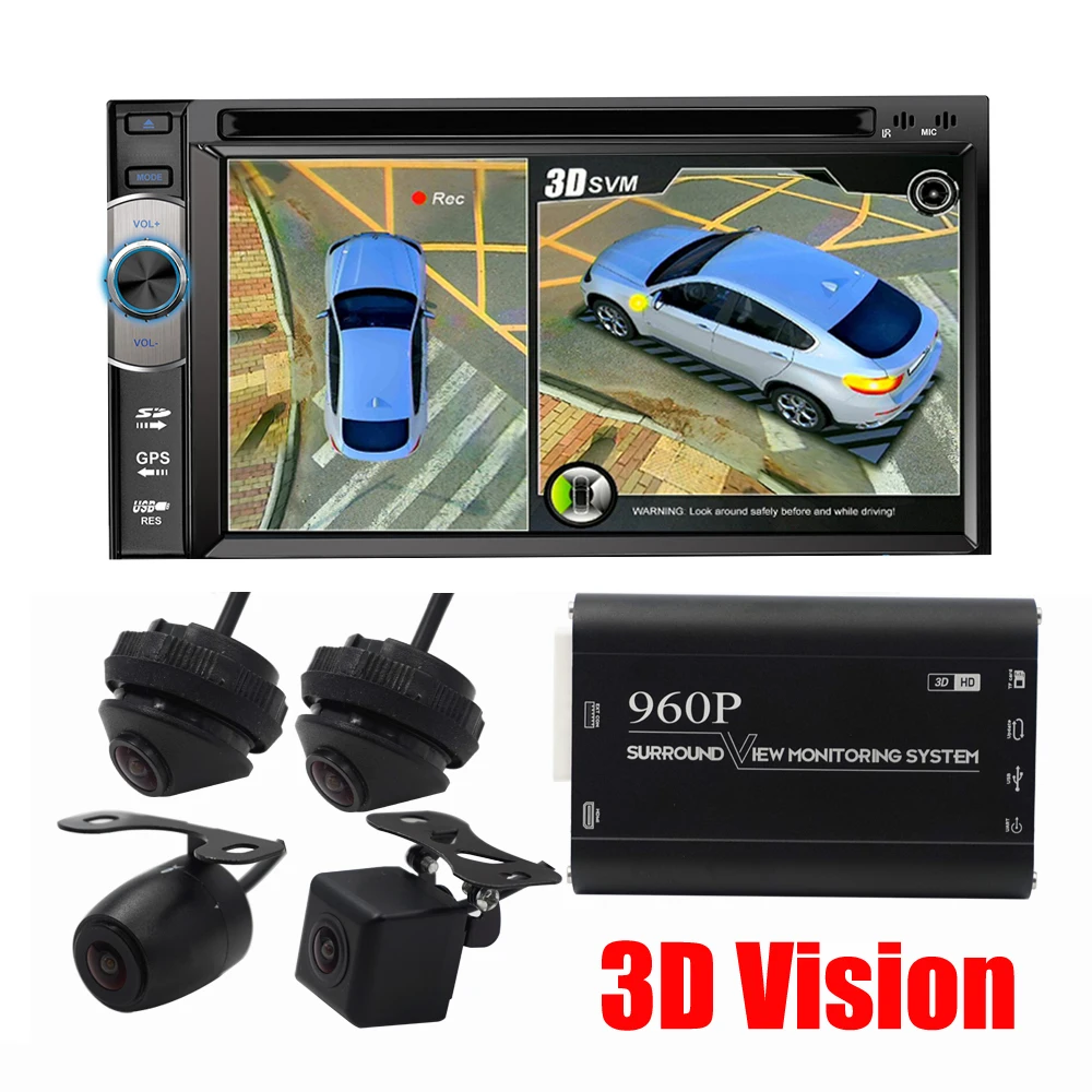 960P DVR/Dash камера HD 3D/2D 360 система объемного обзора поддержка вождения панорамы вида