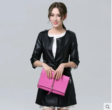 Длинная кожаная куртка женская мода Осень зима 2020 натуральная и искусственная