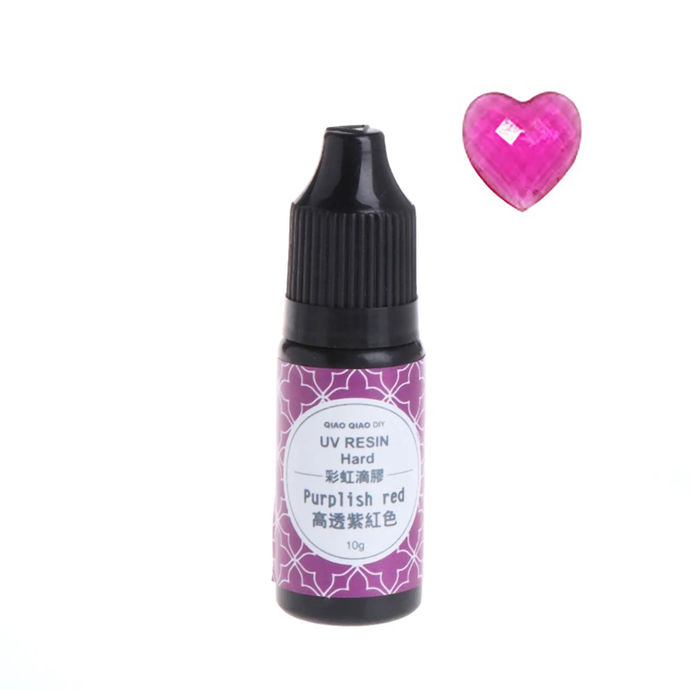 Purplish Red 10 г УФ полимерный клей эпоксидный Ультрафиолетовый полимеризации смолы прозрачный краситель пигмент DIY украшения для рукоделия - Цвет: Purplish Red