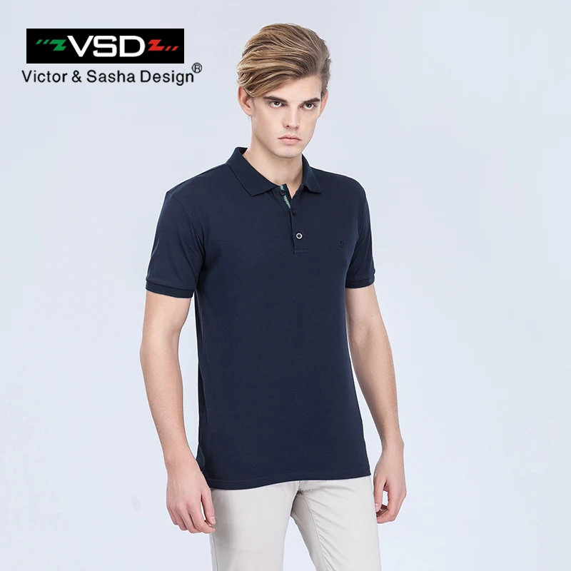 VSD 2017 Шикарнее Летнее Мужское Поло Рубашки С Коротким Рукавом с Вышивкой