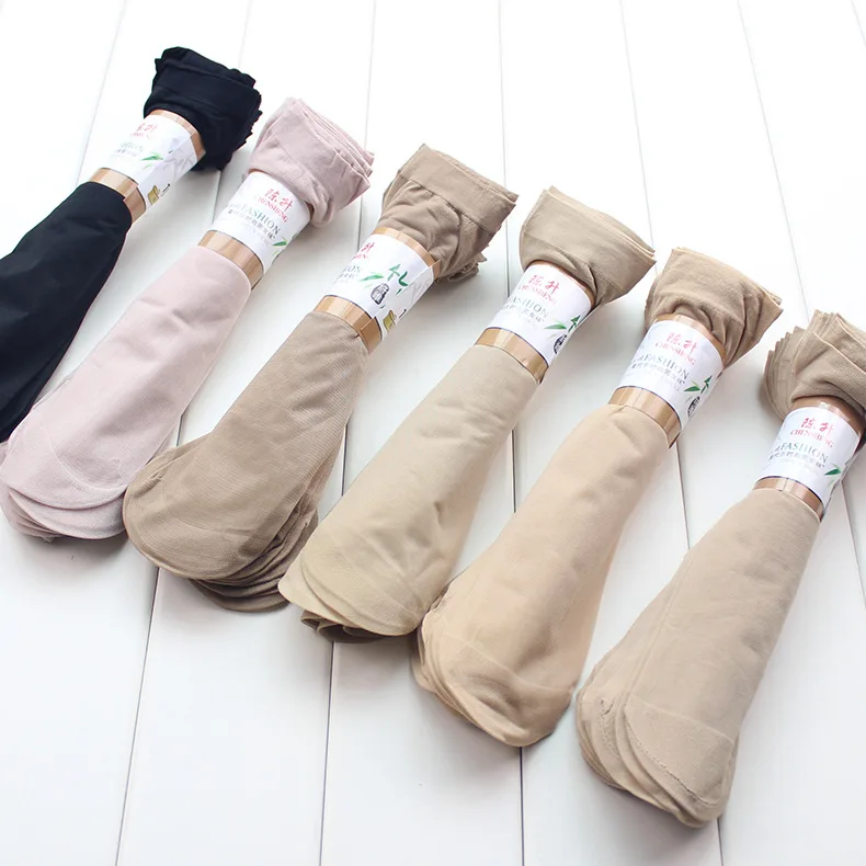 Носки женские шелковые однотонные дышащие 10 пар|silk socks women|socks womensilk |