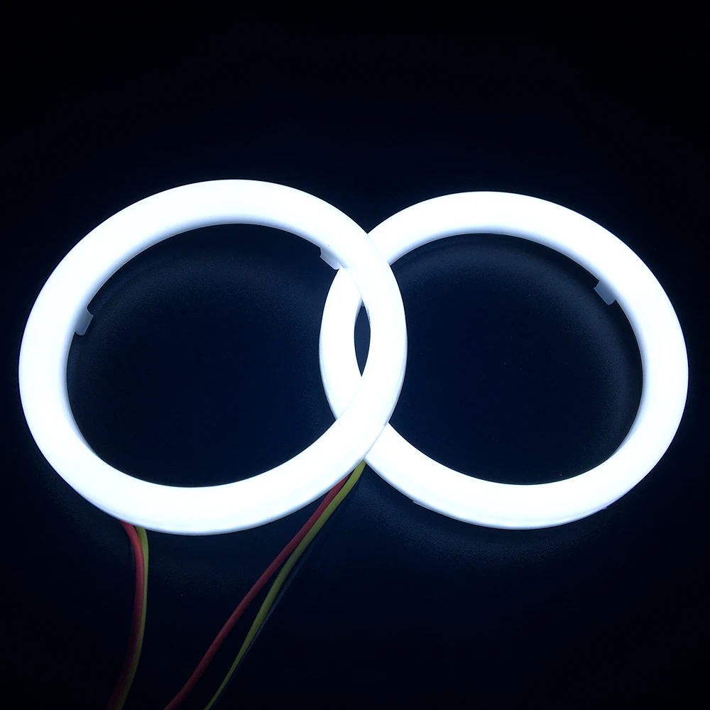 2 шт./компл. 80 мм авто Halo кольца Ангел глаз 80 мм 12V 24V фар 3020SMD мотоцикл белый+ желтый Цвет автомобиль Ангельские глазки