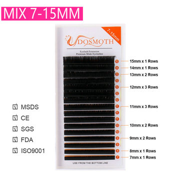 40pc 16rows,7~15mm mix trays ,,natural mink lash,individual ,Eyelash extension, eyelashes