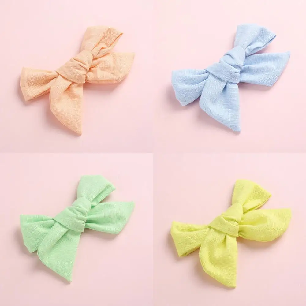Set 21 with hairclip 4 шт./партия, ручная вязка, хлопок, лен, бант из нейлона, повязка на голову, бант для школьницы, аксессуары для волос - Цвет: Set 21 with hairclip