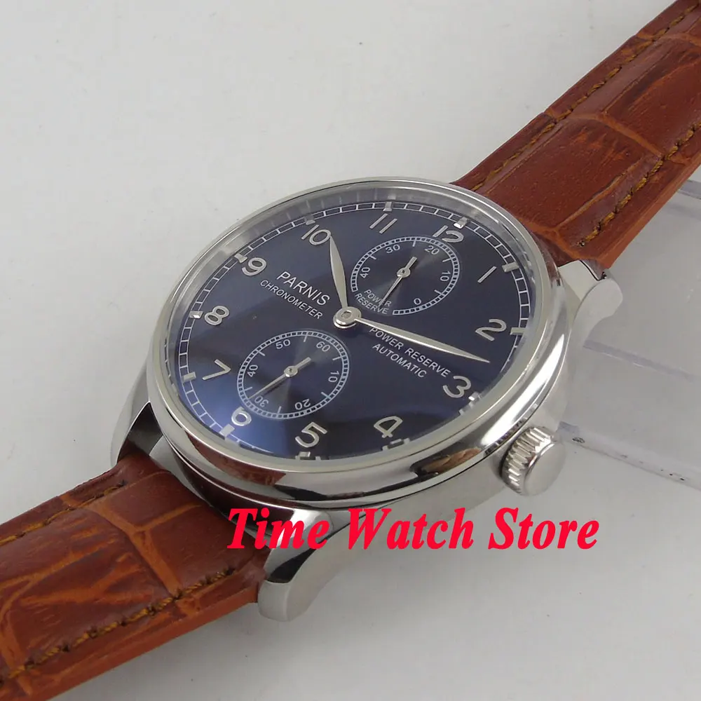 Мужские автоматические наручные часы Parnis водонепроницаемые коричневые с